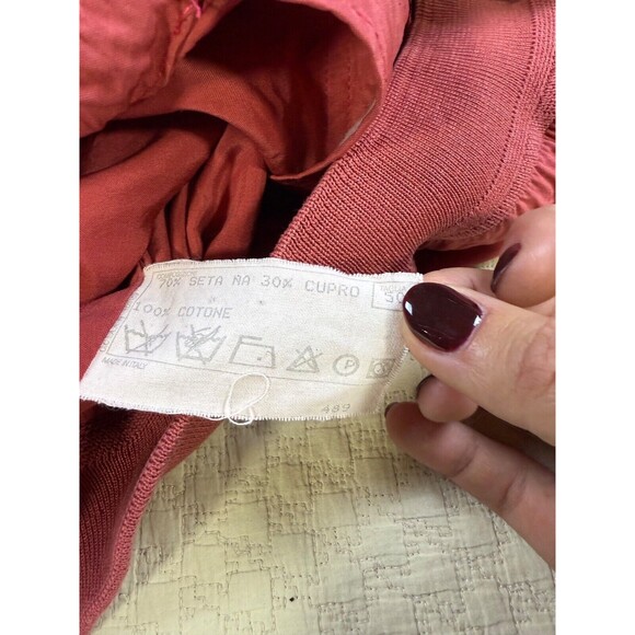 Vintage Silk Golf Jacket Button Up Lined Red 1960's Made in Italy | Size IT 50 - Picture 9 of 15